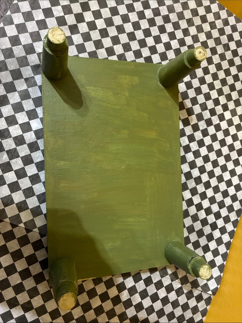 Hand-Painted Olive Green Decorative Riser - Picture 4 of 4
